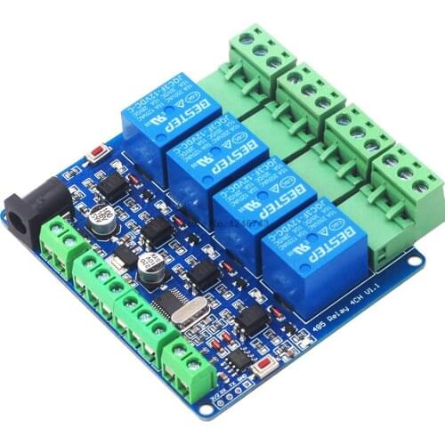 Modbus-Rtu 4 Channel 12V Relay Module Switch Input / Output RS485 / TTL Communication