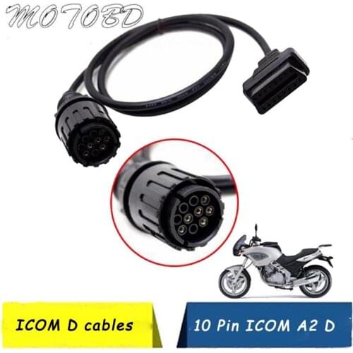 OBD2 Diagnostic Cable For BMW ICOM D Cable Motorcycles Cable Motobikes Diagnostic Cable 10 Pin Adaptor to 16pin ICOM A3 A2 tool