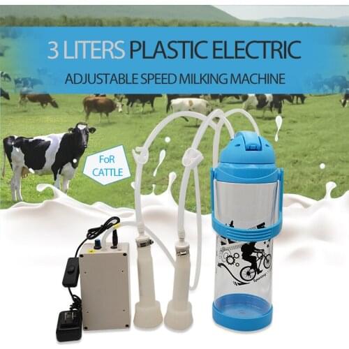 3L Electric Milking Machine Cow Goat Sheep Stainless Steel Bucket Suction Milker Vacuum Pump Household Milking Machines