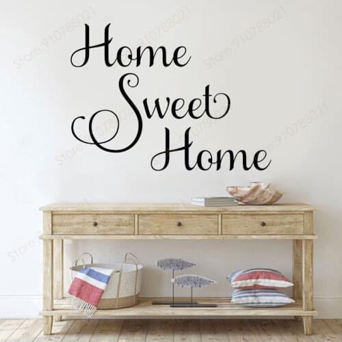 Home Sweet Home Quote Vinyl Art Cut Wall Sticker Interior Home Decor for Living Room Bedroom Decoration Words Decals Murals S371