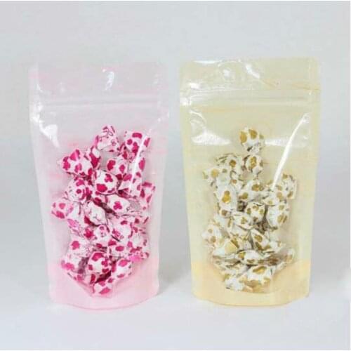 Ferimo 50pcs Self supporting PP zipper Ziplock bag biscuit West point cookie packing storage bags