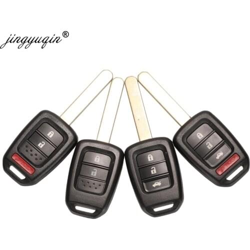 Jingyuqin 2/3/4 Buttons Remote Key Shell For Honda Accord CR-V FIT XRV VEZEL CITY JAZZ CIVIC HRV FRV Remote Key Case Fob