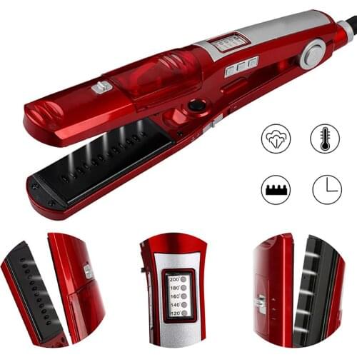 Ceramic Fast Heat Dry Wet Dual Use Electric Steam Hair Bangs Curler Straightener