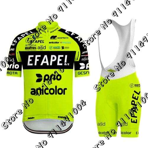 2021 Efapel Cycling Jersey Set Mens Fluorescence Clothing Summer Road Bike Shirts Suit Bicycle Bib Shorts Ropa Ciclismo Maillot