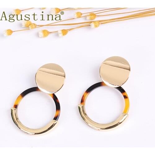 Fashion Acrylic Earrings Leopard Print Resin Drop Earrings for Women New Multicolor Round vintage Earrings Circle Jewelry Bijoux