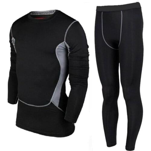 All-in-One Compression Base Layer T Shirt Men Long / Short Sleeve Jiu Jitsu Fitness Set Gym Running Tights / Leggings Plus Size