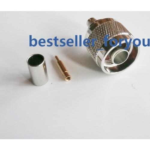 N Male Plug Straight Crimp For RG5 5D-FB LMR300 50-5 Coaxial Cable Coxial Connector Converter Fast Ship