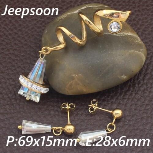 New Fashion Stainless Steel Jewelry Gold Color pendant and earring sets For Women Wholesale SGGIBYBH