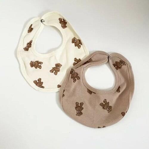 New Autumn Baby Cartoon Printed Bibs Korean Style Infants Cotton Saliva Towel Babys Accessiories Infanrs Bibs