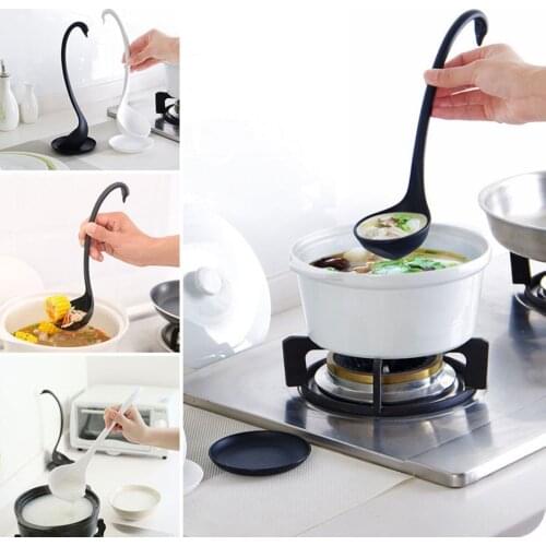New Long Handled Swan Spoon Soup Tableware Cooking Kitchen Gadgets Tools With Salver
