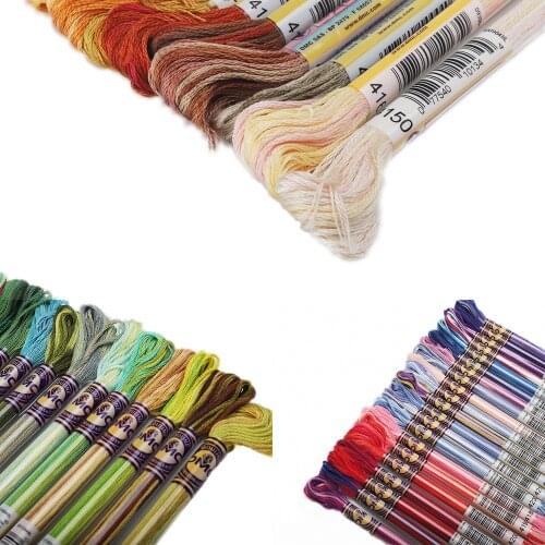 Original DMC Variegated Emrboidery Floss Gradient Variation Embroidery Cross stitch Thread 8 Meters Size 25, 20 colors per set