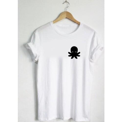 Octopus Shirt - Animal Octopus Squid Tshirt Cute Tees Reptile Womans Shirt Mens Tshirt Sea Ocean Gift Present Animal Face-C024