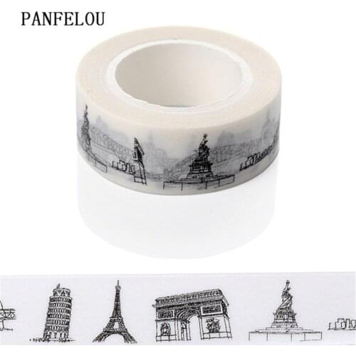 PANFELOU 1.5CMx10M building Dividing Stickers border masking adhesive paper washi tape DIY Scrapbooking Hand account