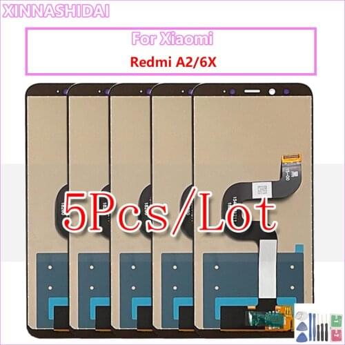 5PCS/For Xiaomi Mi A2 Lite touch screen digitizer assembly For Xiaomi Redmi 6 Pro LCD Display with Frame
