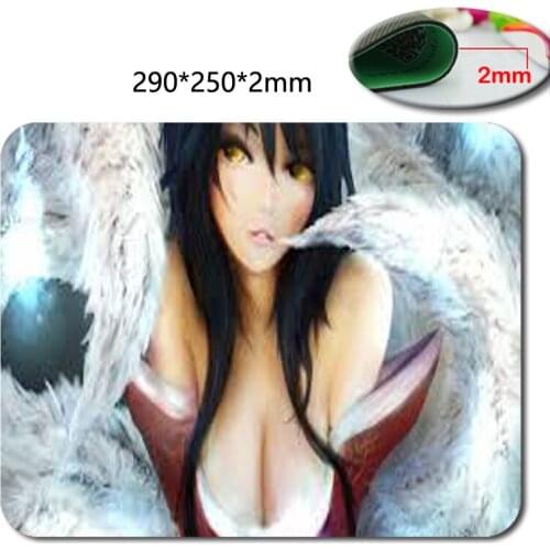 Make Your Own Style Mouse Pad Sexy Ahri Nine-Tailed Foxin in League of Legends Customized Mouse Mat Durable Silicone Computer