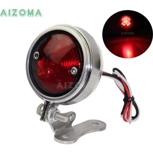 Retro Motorcycle LED Brake Stop Taillight CNC 6061-T6 Aluminum Tail Lights Universal for Harley Cafe Racer Yamaha BOBBER