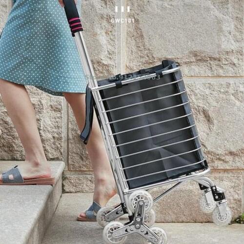 Shopping Cart, Grocery Cart, Small Pull Cart, Trolley Cart, Climbing Stairs, Folding Portable Household Trolley, Trolley Old Man