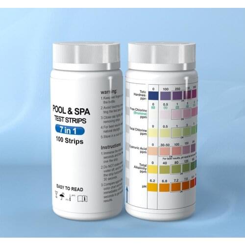 Pool Test Strips 7 in 1 Pool Spa Test Kit For Aquarium Fish Tank Pool Water Test Strip PH Bromine Nitrate Water Quality Test