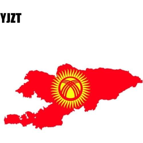 YJZT 15.7CM*7.5CM Personality Car Styling Kyrgyzstan Flag Decal Car Sticker 6-0904