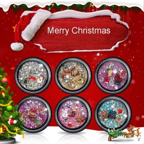 1 Bottle Elf Beads Nail Art Rhinestone Snowflake Nail Decoration Christmas Alloy Diamond Jewelry Accessories Tools