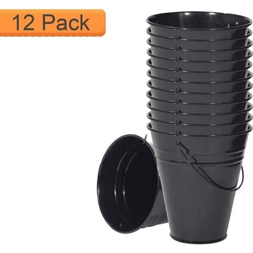 12 Pcs Metal Mini Bucket Galvanized Buckets Decorative Bucket With Handle Party Supplies Mini Toy Container For Crafts Vase