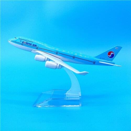 16cm Korean Air Boeing B747 Alloy Metal Diecast Aircraft Model Korea Airplane Model Airways Plane Collectible Display