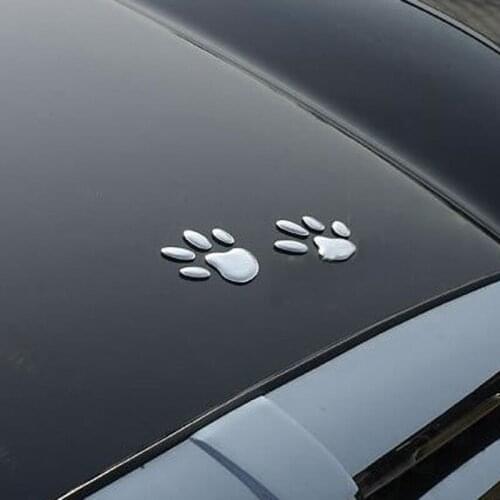 2PCS Car Sticker 3D Animal Dog Cat Bear Foot Prints Auto Accessories for Cadillac XTS SRX ATS CTS/Renault Koleos Fluenec Latitud