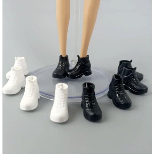 5Pairs/lot Doll White Black Shoes Cute Fashion Running Shoes For Barbie Doll Sport High Heels Shoes Baby Toy Accessories DIY Toy
