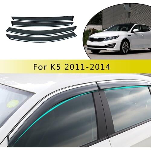 ABS Car Smoke Window Sun Rain Visor Deflector Guard For Kia K5/Optima 2011 2012 2013 2014 Accessories 4PCs