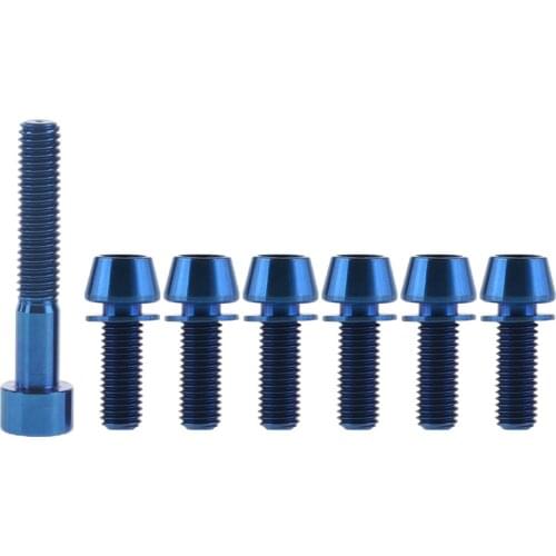 Xingxi 1Set M6 Ti Titanium Bolts 6Pcs M6x18 20mm + 1pc M6x35mm Screws Bolts For Bicycle Fasteners 7 Pcs