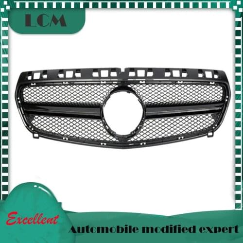 A Style Front Bumper Racing Grille For-Mercedes For-Benz A-class W176 A180 A200 A260 A45 2013-2015 with Emblem