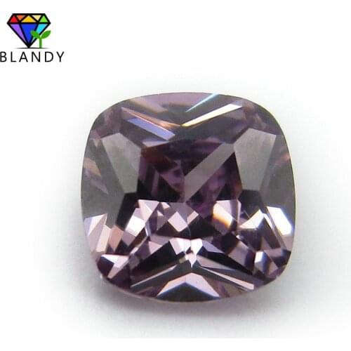 Free Shipping 50pcs 5A Grade 5*5mm~12*12mm Amethystine Cubic Zirconia Stone Cushion Cut Loose Purple Red Synthetic CZ Stone