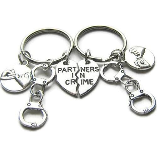 Handcuff Keychain Friendship Key Ring Fashion Keychain Partners In Crime Jewelry