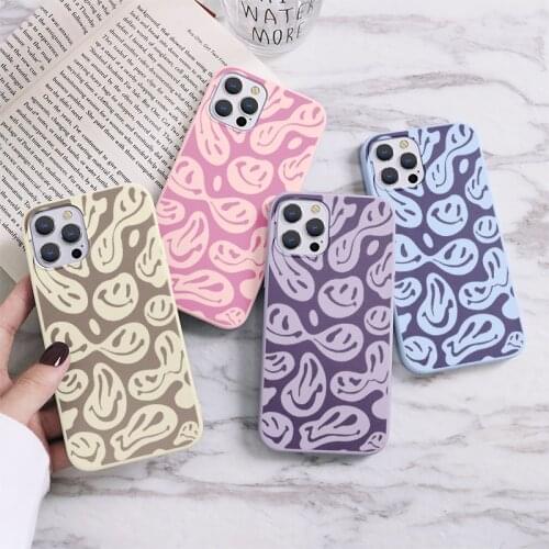 Funny Smiley Face Phone Case For iPhone SE 2020 7 8 11 12 Pro Max 6 6S Plus 5 5S SE X XS XR Max Mini Soft Silicone Fundas Coques