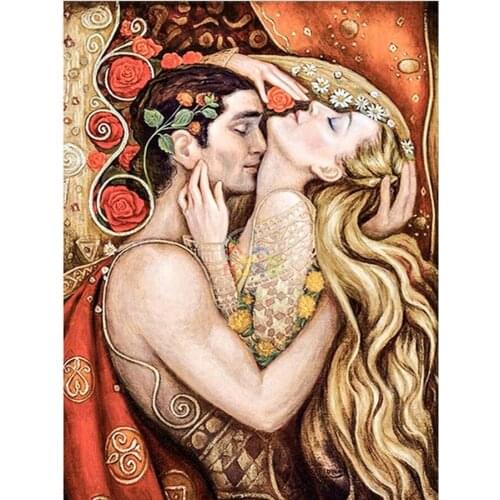 DIY Diamond Painting Cross Stitch Kit 5D Diamond Embroidery couple lovers kiss Full Square Mosaic rhinestone Home Decor L562