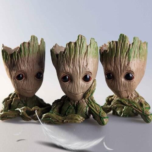 Marvel Avengers 3 Groot Tree Man Action Figures Flower Pots Pen Holders Decoration Collection Figurine Model Toys For Kids Gift