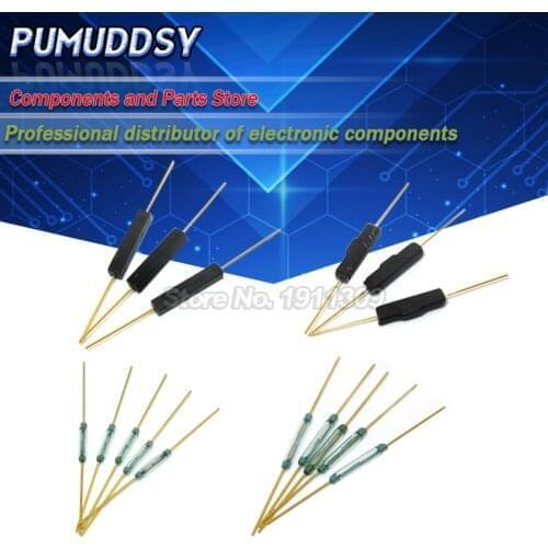 10PCS Reed Switch Plastic Type MKA14103 MKA10110 GPS-14B GPS-14A 2*14MM Anti-Vibration Damage Magnetic Switch NC Normally Closed