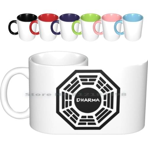Dharma Logo Ceramic Mugs Coffee Cups Milk Tea Mug Dharma Dharma Initiative Logo Lost Lost Tv Show Creative Trending Vintage