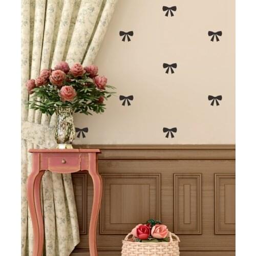 Lovely Little Bow Wall Sticker Girls Party Decoration , Removable Bow tie pattern wall art decals girls room decor Free Shipping
