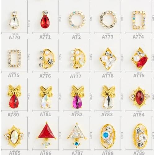 20pcs High Quality Round Drop Diamond Nails Hollow Jewelry A Variety of Shapes Optional 3D Charm DIY Nail Accessories