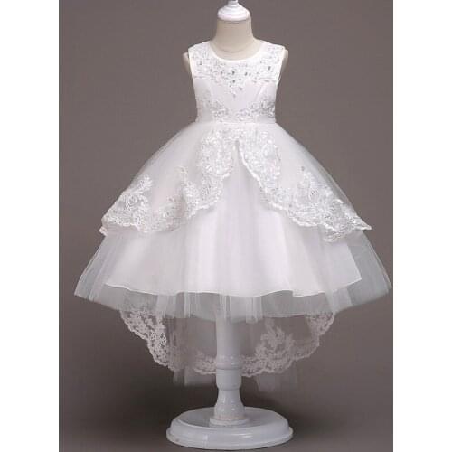 Summer hot-selling childrens dress princess embroidered girl lace dress flower girl tail tutu skirt