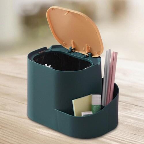 Small Mini Car Trash Can Car Storage Box Storage Bag Desktop Trash Can Debris Box Gifts Push-Type Office Paper Basket Home Deco