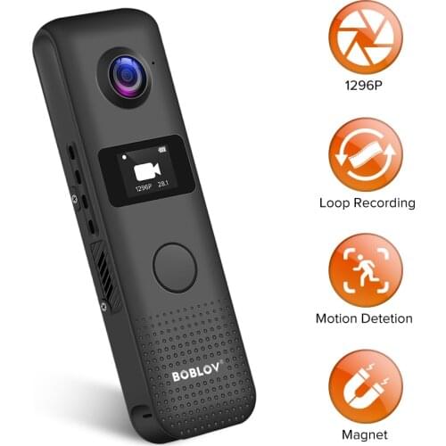 BOBLOV C18 Mini Cam HD 1296P Professional WIFI Body Worn Micro Camera Magnet Motion Detection Loop Recording Camcorder Camera