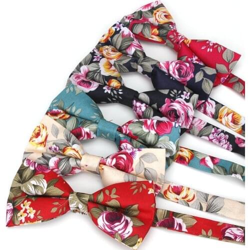 Mens Bow Tie Women Neckwear Bowtie Necktie Flower Printed Pattern Floral Ties for Men Wedding Business Party Tuxedo Bowties