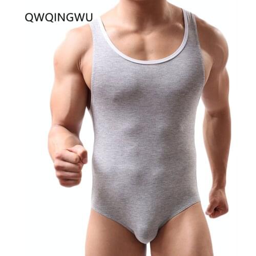 Sexy Mens Undershirt Underwear Modal Sexy Tank Tops Breathable Men Bodysuit Undershirt Jumpsuit Shorts Tight Leotard Undershirt
