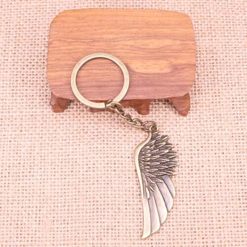 New Fashion Keychain 58x22mm angel wings Pendants DIY Men Jewelry Car Key Chain Ring Holder Souvenir For Gift