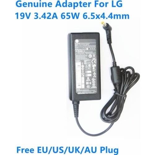 Original LCD Monitor Charger AC Adapter For LG 19V 3.42A 65W R400 M2280D M2780D E2742V PA-1650-68 DA-65G19 Power Supply Adaptor