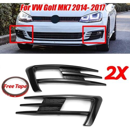 A Pair ABS Car Front Fog Lamp Eyebrow Wind Knife Cover Trim For VW For Golf MK7 2014 2015 2016 2017 Fog Light Eyebrow Eye Lid