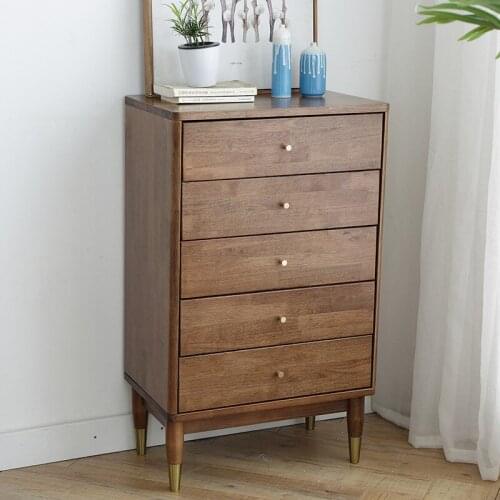 All-Wood Five-Drawer Cabinet Modern Minimalist Nordic Furniture for Bedroom Light Luxury Storage Cabinet with Drawer Chest