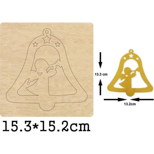 Christmas Bell Pendants Angel Bell Fashion Jewelry Handwork Wooden Mold Candles Stars Wood Dies Leather Cloth Paper Craft 2020